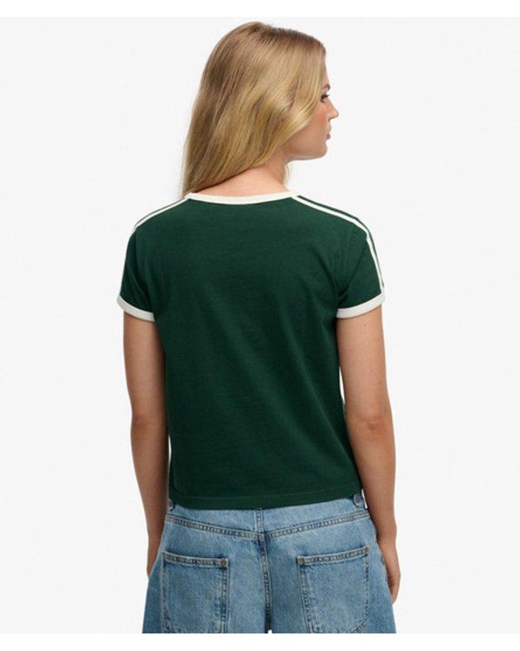Superdry Green & Co Athletic Essentials Side Stripe T-shirt