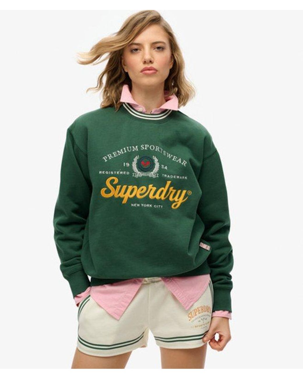 Superdry Green & Co Country Club Loose Crew Sweatshirt