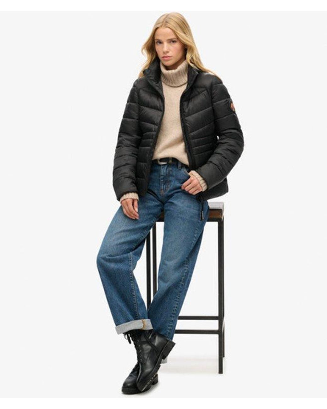 Superdry Black & Co Fuji Quilted Padded Jacket