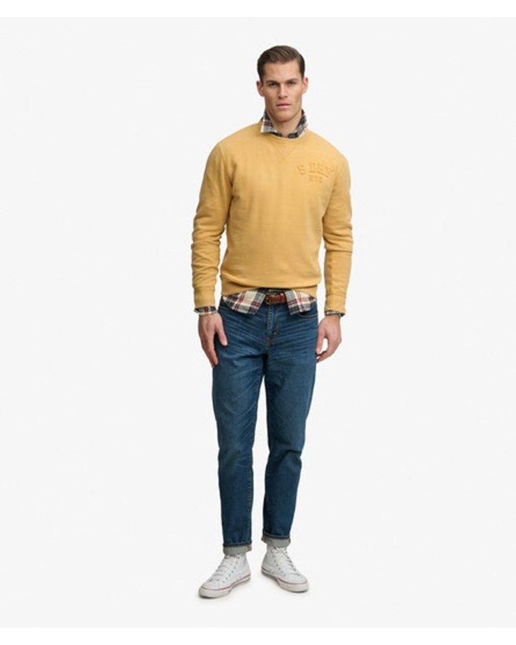 Superdry Blue & Co Vintage Athletic Tonal Crew Sweatshirt for men