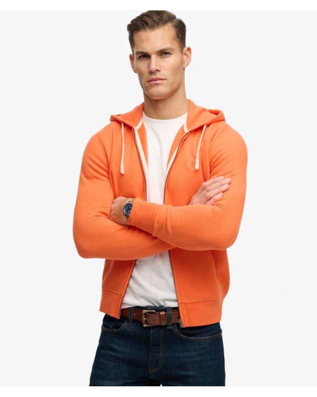 Superdry Orange & Co Monogram Embroidered Zip Hoodie for men