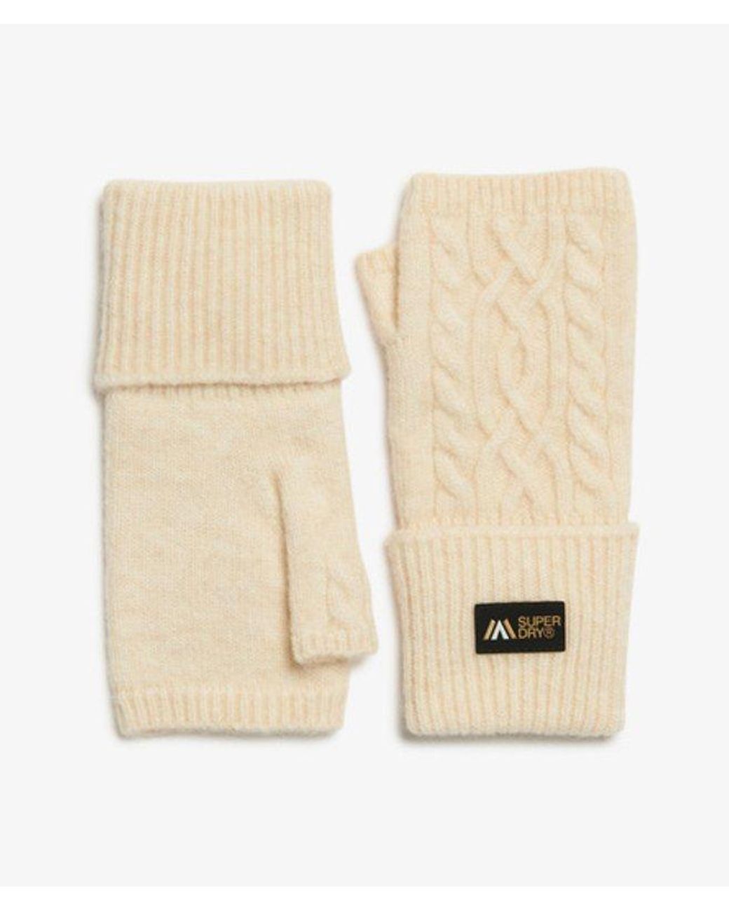 Superdry Natural & Co Classic Cable Knit Luxe Handwarmer Gloves