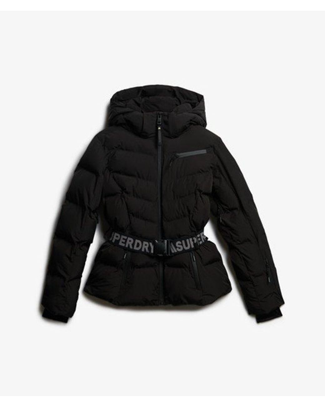 Superdry Black & Co Luxe Belted Ski Padded Jacket