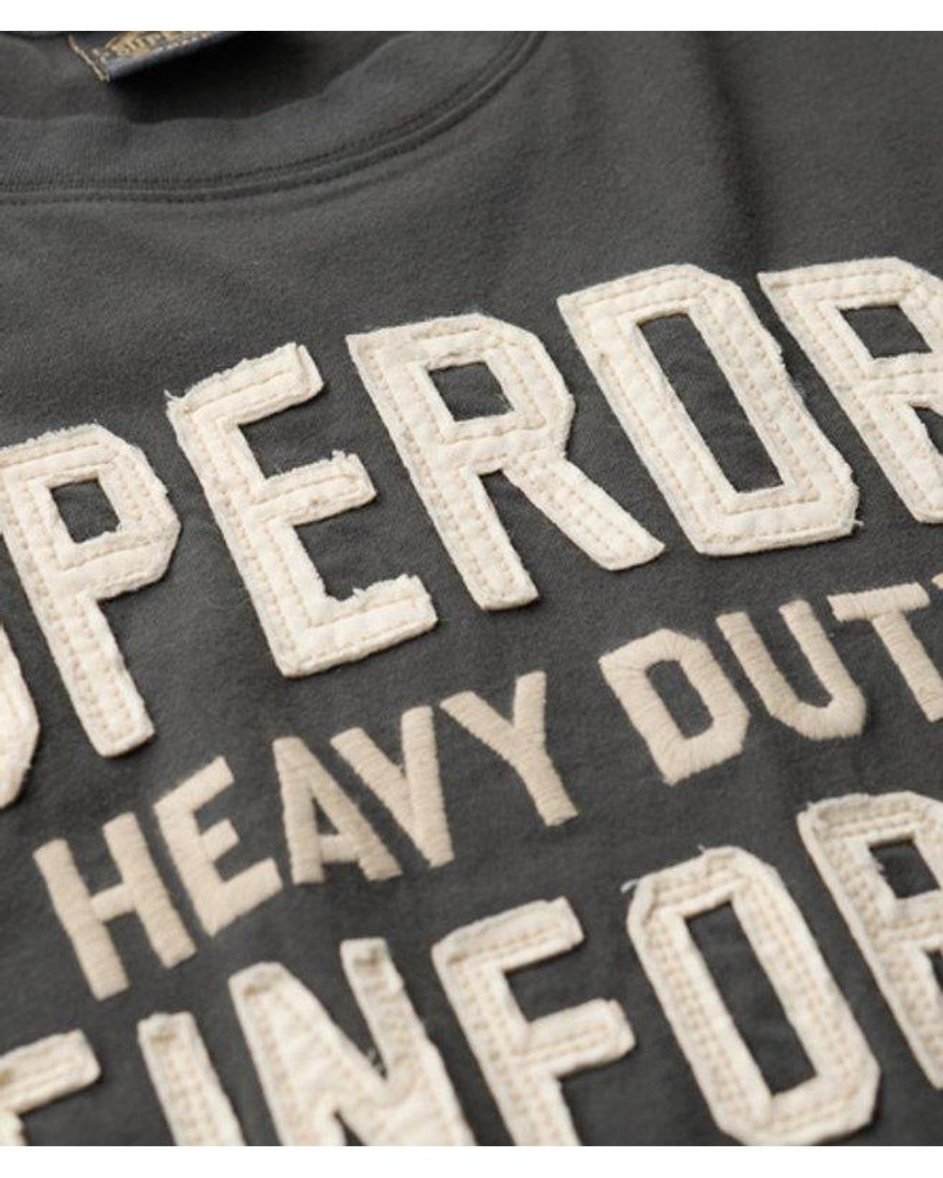 Superdry Gray & Co Workwear Applique Long Sleeve Top for men