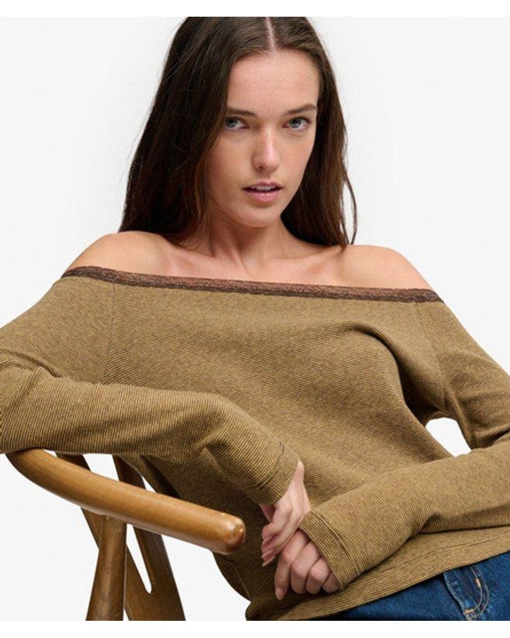 Superdry Yellow & Co Athletic Essentials Lace Long Sleeve Top