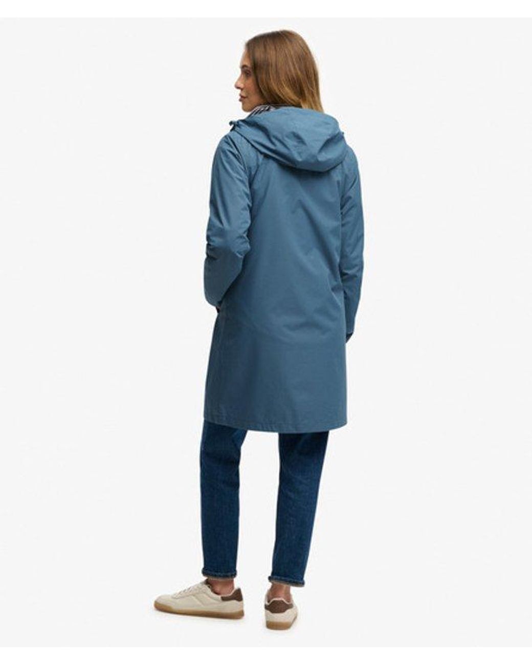 Superdry Blue Long Tri Coloured Windbreaker Jacket