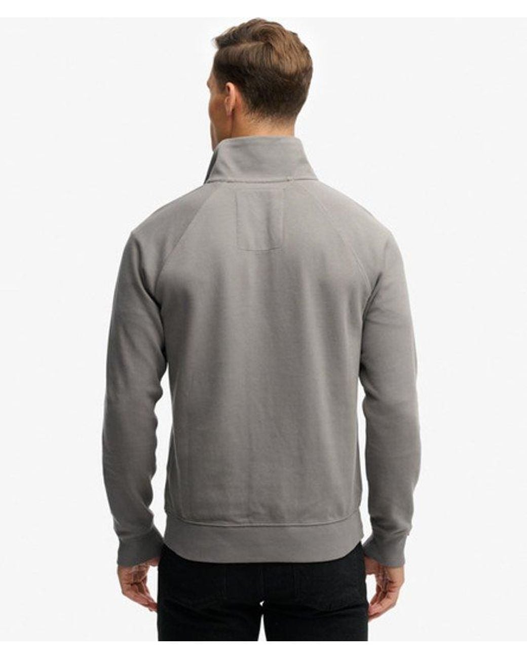 Superdry Gray & Co Essential Logo Raglan Henley Sweatshirt for men