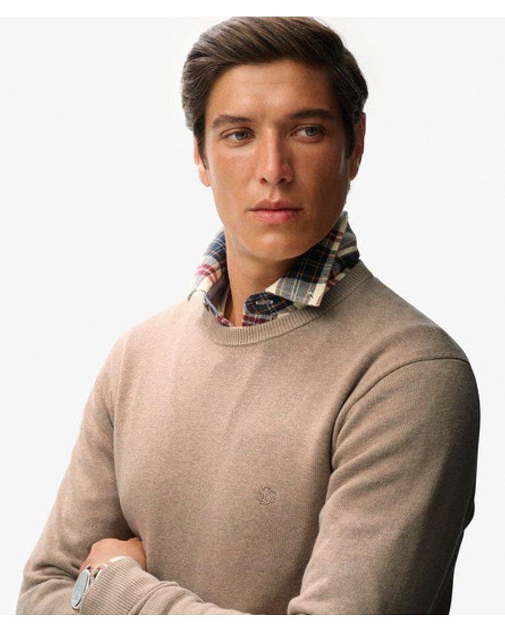 Superdry Blue Essentials Cotton Jumper for men