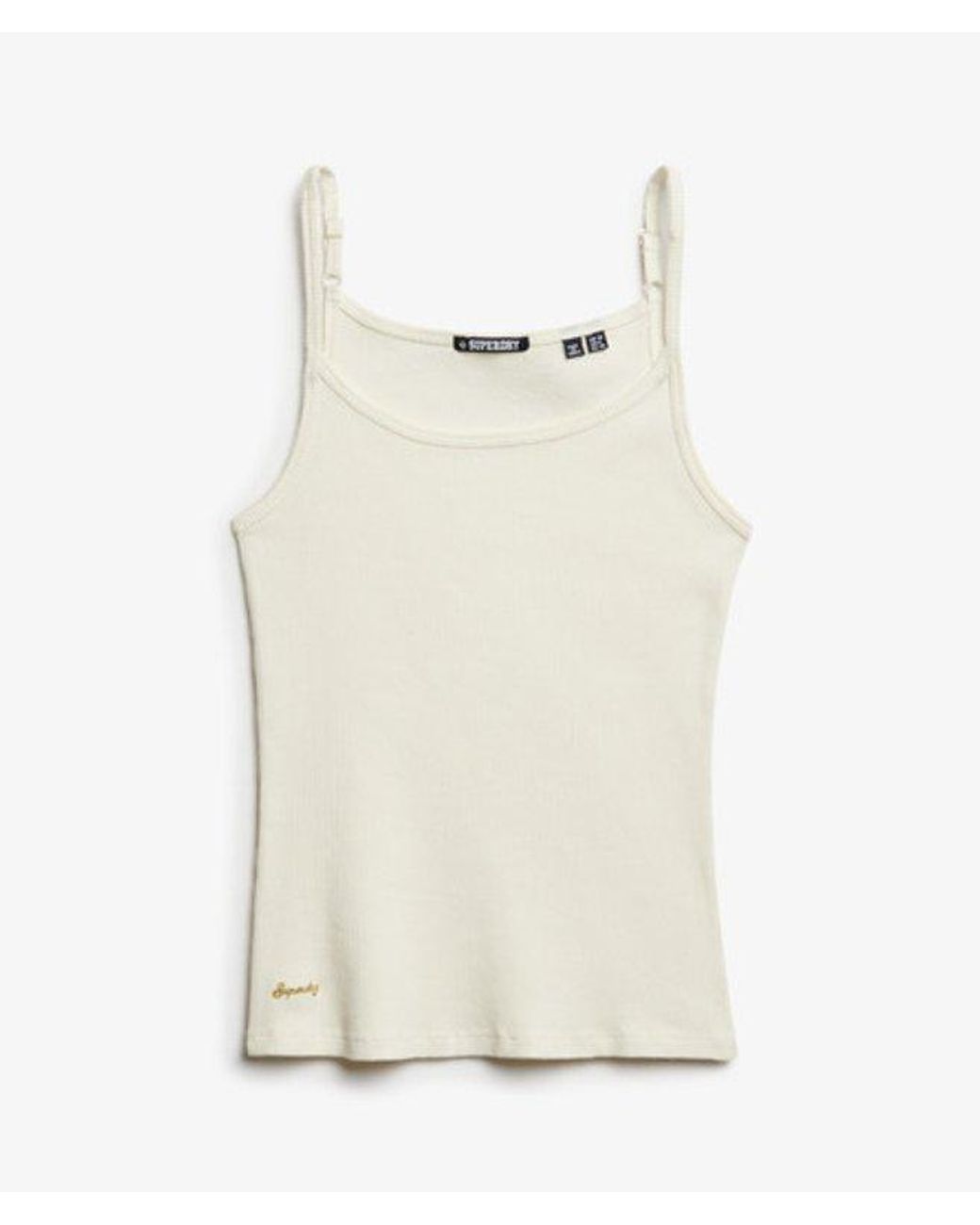 Superdry White Athletic Essentials Scoop Neck Vest