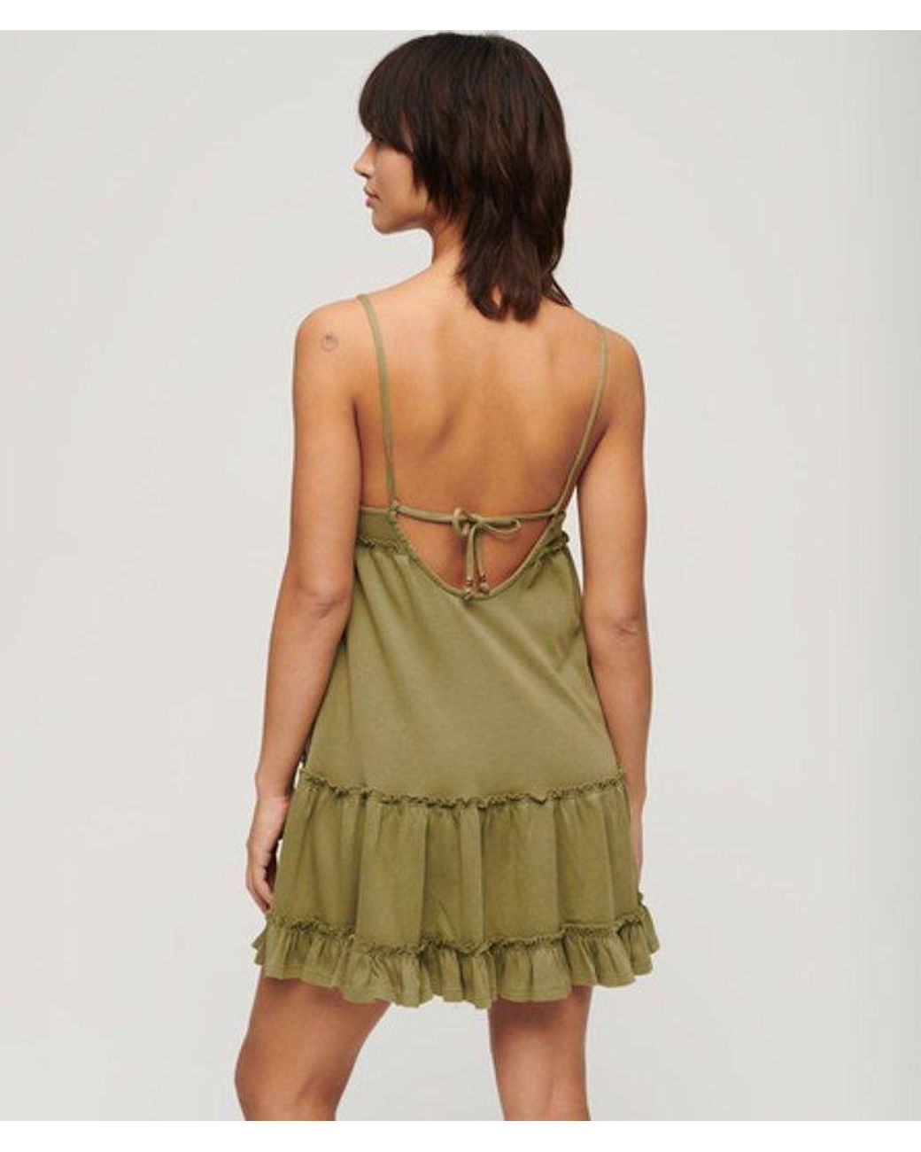 Superdry Green & Co Jersey Tiered Cami Mini Dress