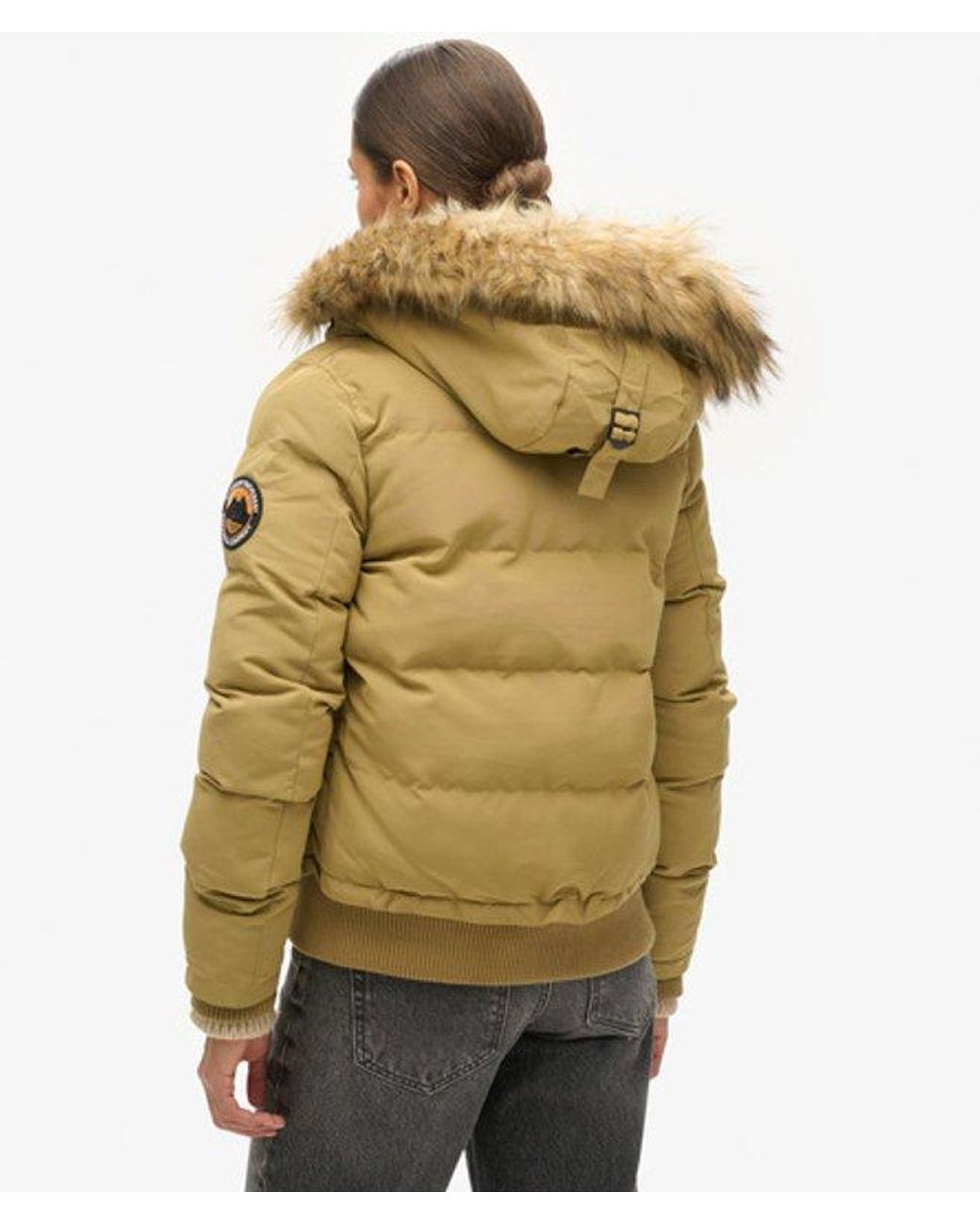 Superdry Natural & Co Everest Slim Fit Hooded Puffer Bomber Jacket
