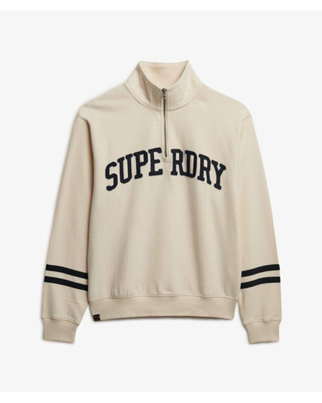 Superdry Natural & Co Athletic Essentials Applique Half Zip Sweatshirt