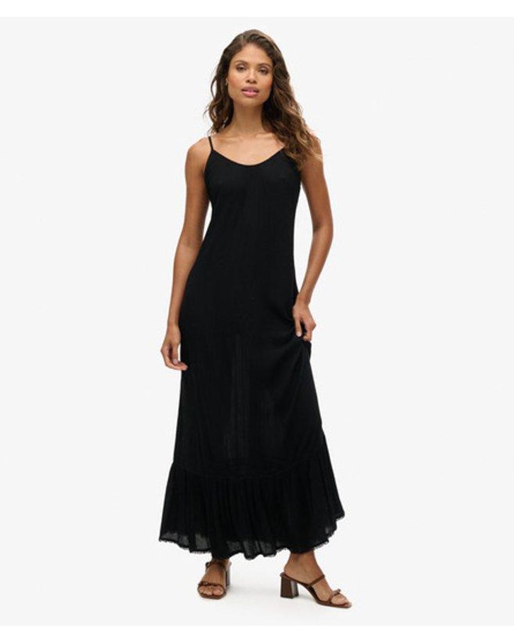 Superdry Black Maxi Beach Cami Dress