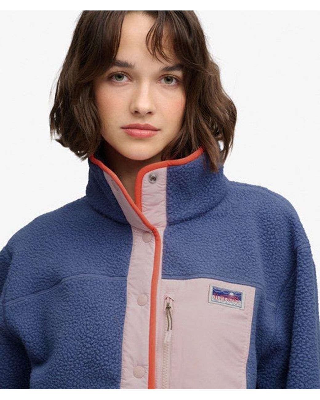 Superdry Blue & Co Colour Block Fleece Jacket