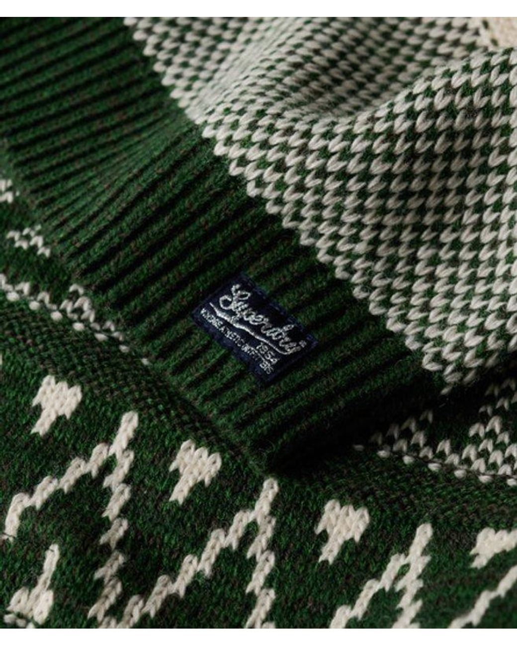 Superdry Green & Co Branded Pattern Crew Jumper