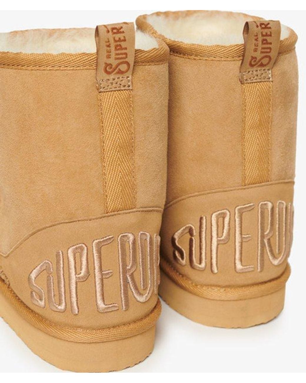 Superdry Natural & Co Suede Sherpa Ankle Boots
