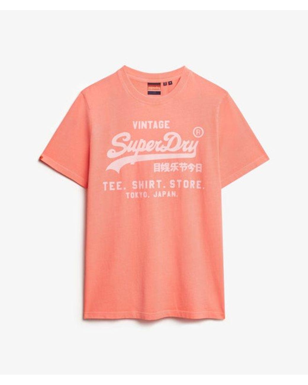 Superdry Red & Co Vintage Logo Neon Relaxed T-shirt for men