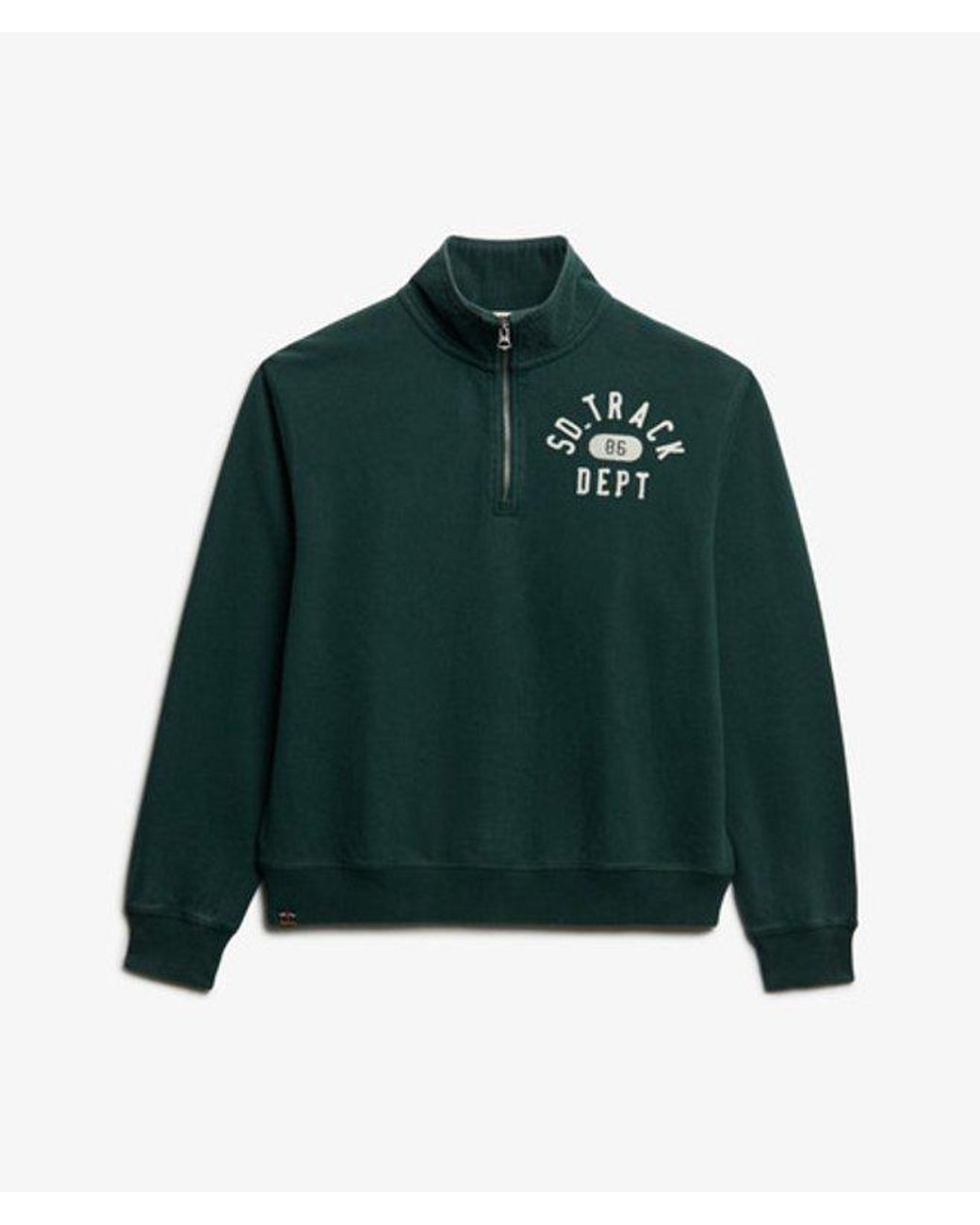 Superdry Green & Co Athletic Essentials Applique Half Zip Sweatshirt