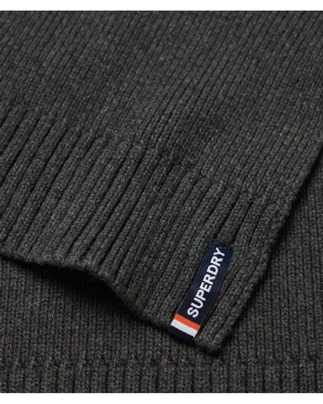 Superdry Black Essential Logo Knitted Scarf