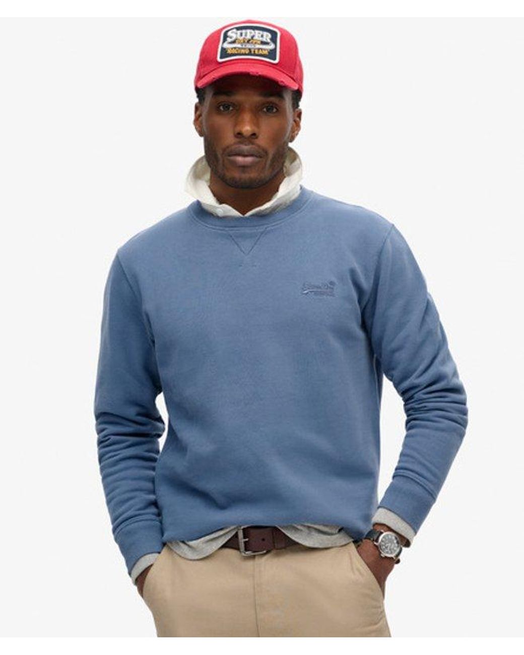 Superdry Blue & Co Essential Logo Crew Sweatshirt for men