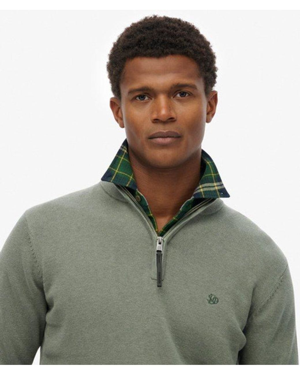Superdry Gray & Co Essentials Cotton Half Zip Jumper for men