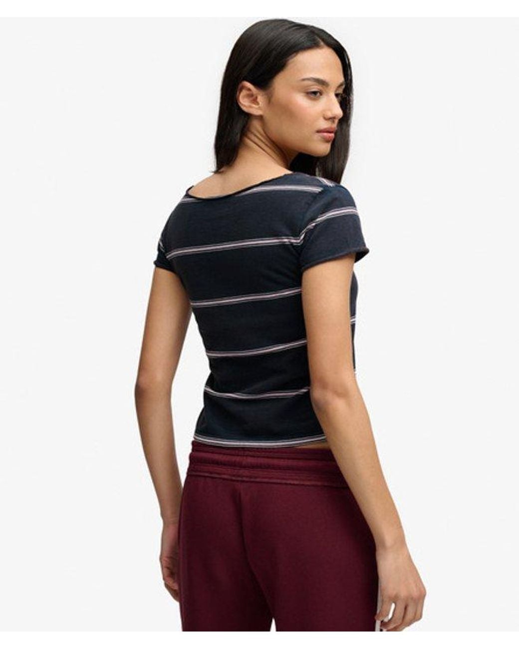 Superdry & Co Athletic Essentials Gathered Pattern Top