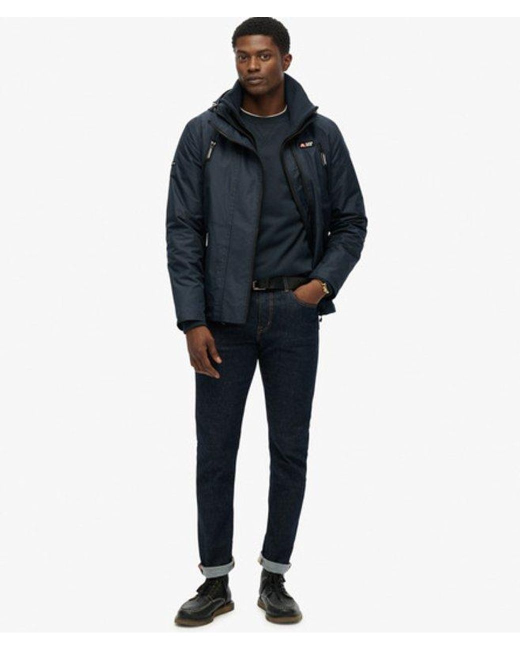 Superdry Blue & Co Hooded Mountain Windbreaker Jacket for men