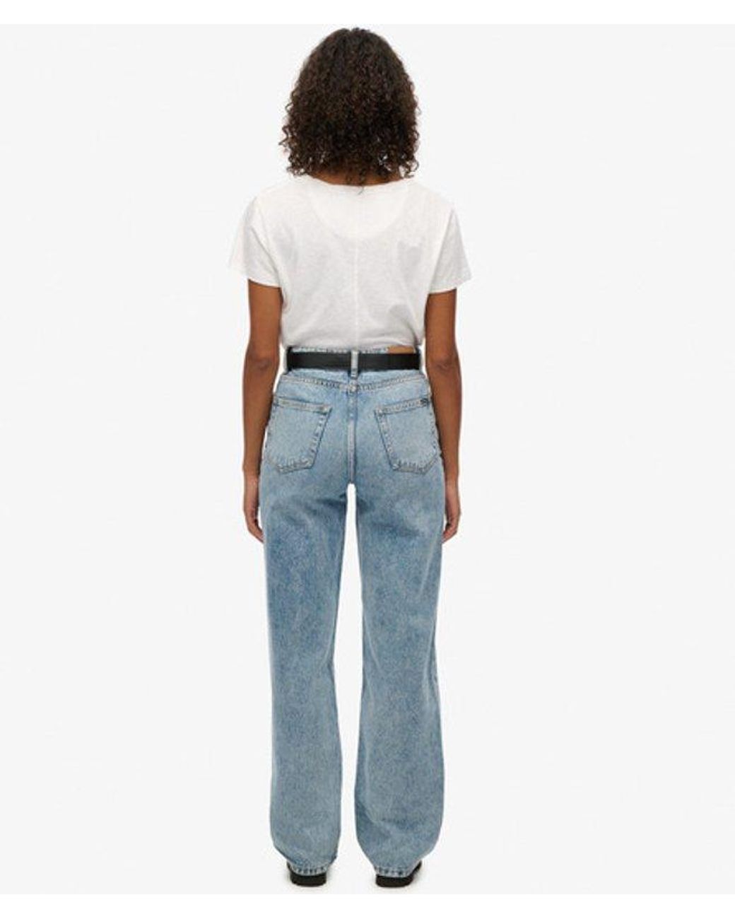Superdry Blue & Co Organic Cotton High Rise Wide Leg Jeans