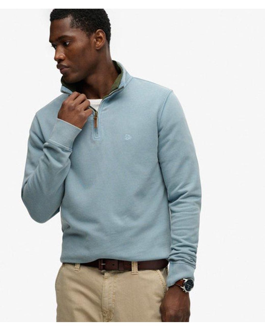 Superdry Blue & Co Classic Essential Half Zip Sweatshirt for men