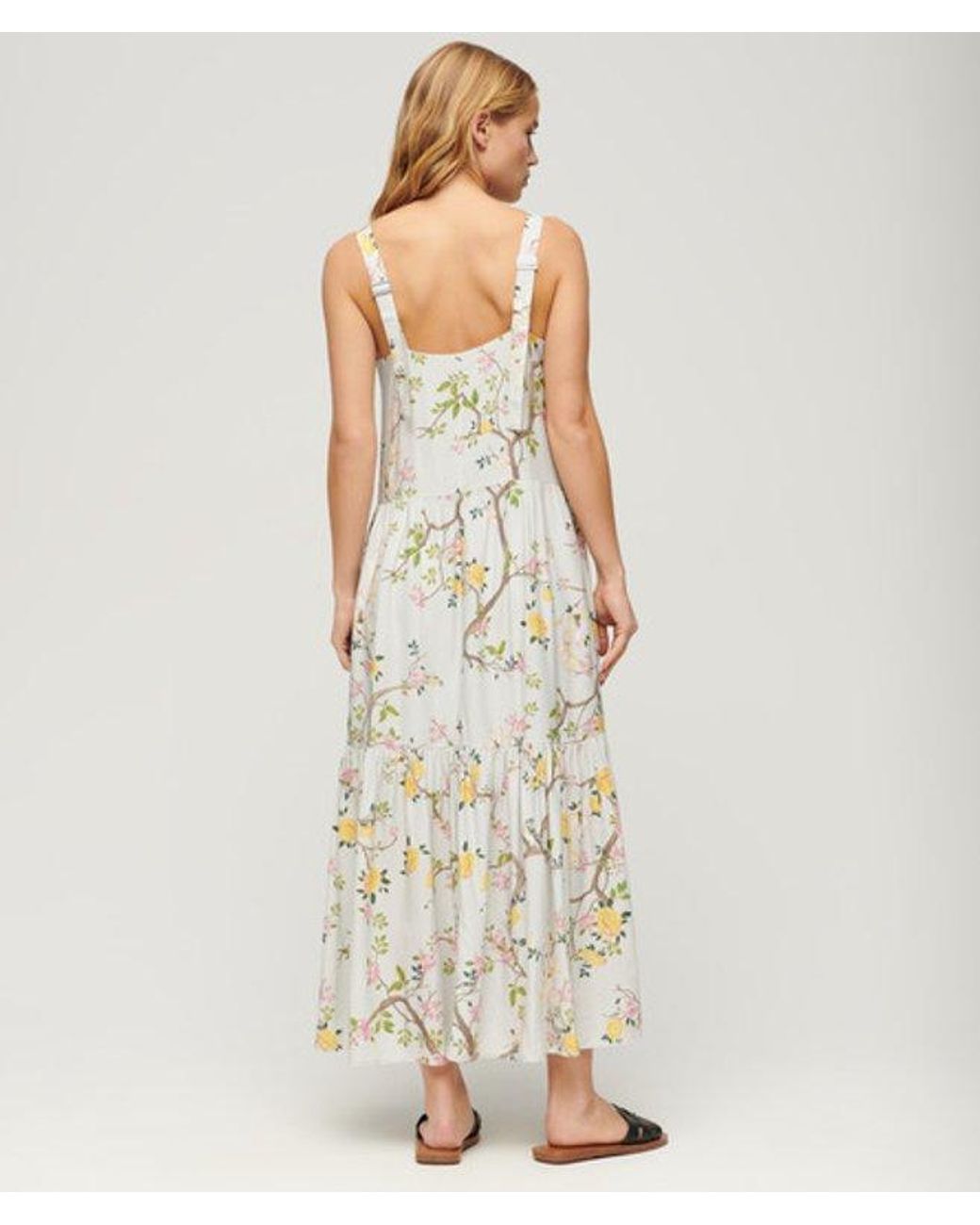 Superdry Natural & Co Floral Print Woven Tiered Maxi Dress