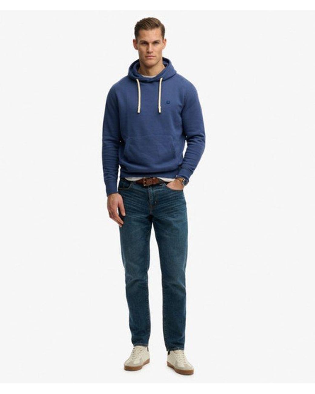 Superdry Blue & Co Monogram Embroidered Hoodie for men