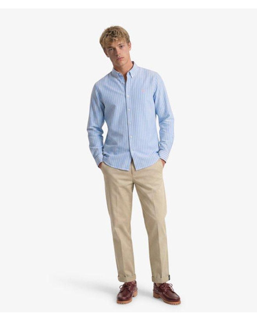 Superdry Blue & Co Classic Oxford Long Sleeve Shirt for men