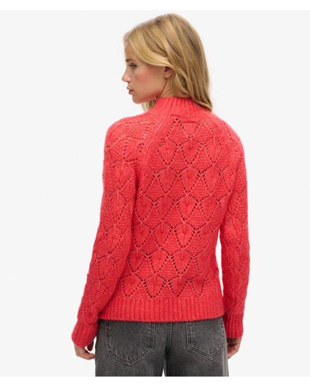 Superdry Red & Co Pointelle Knit Jumper