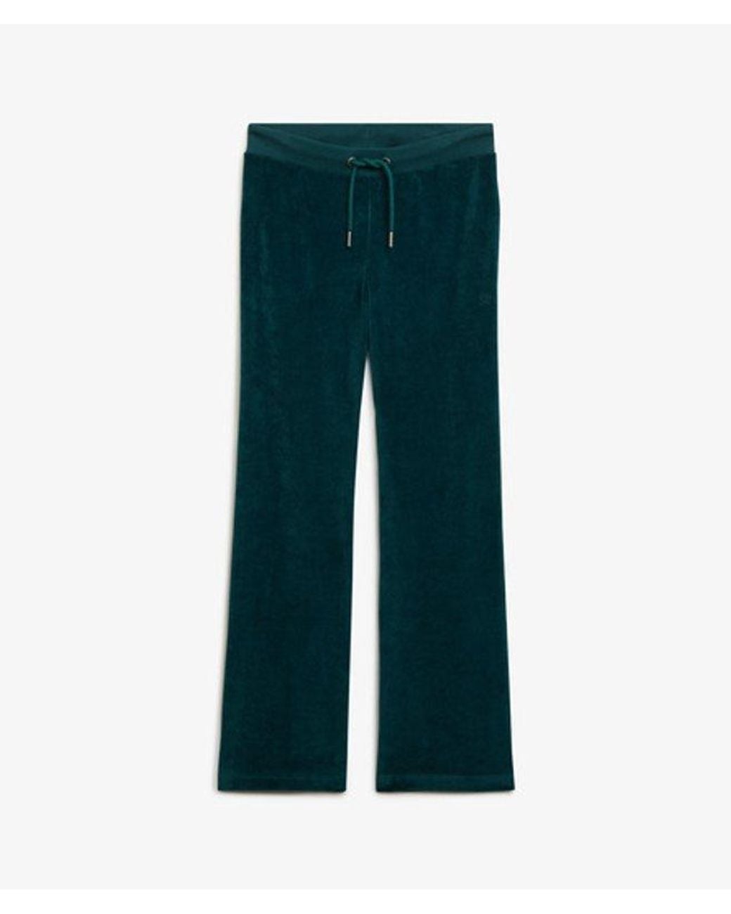 Superdry Green Velour Wide Leg Joggers