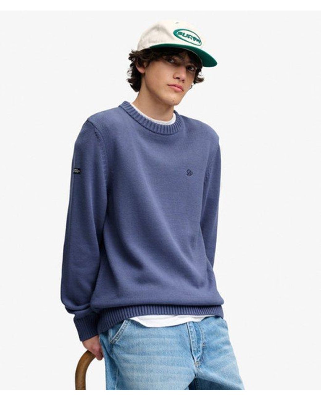 Superdry Blue & Co Preppy Cotton Jumper for men
