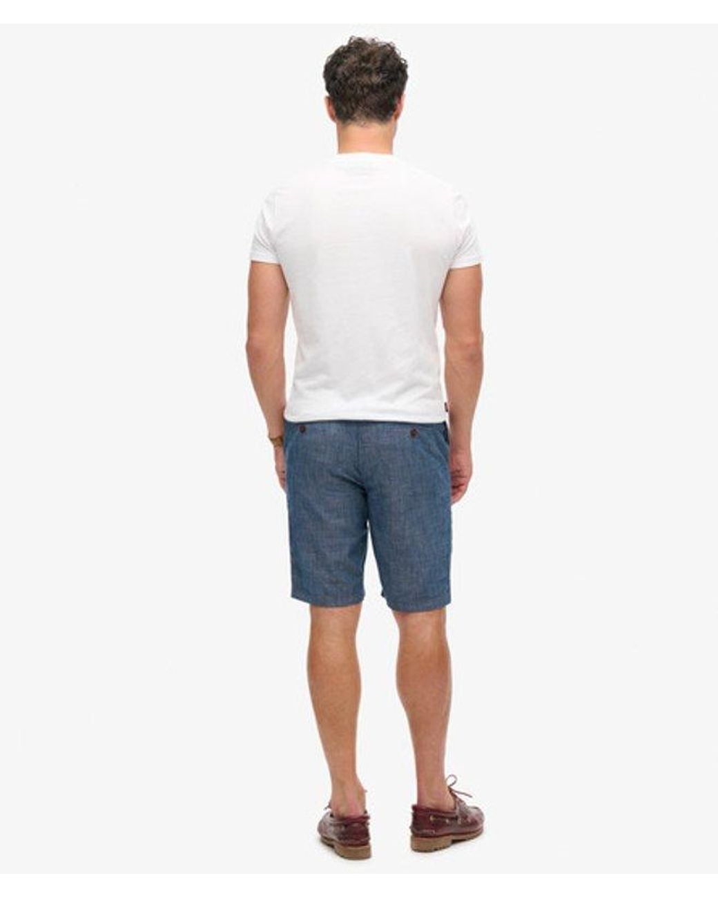 Superdry Blue Vintage International Chino Shorts for men