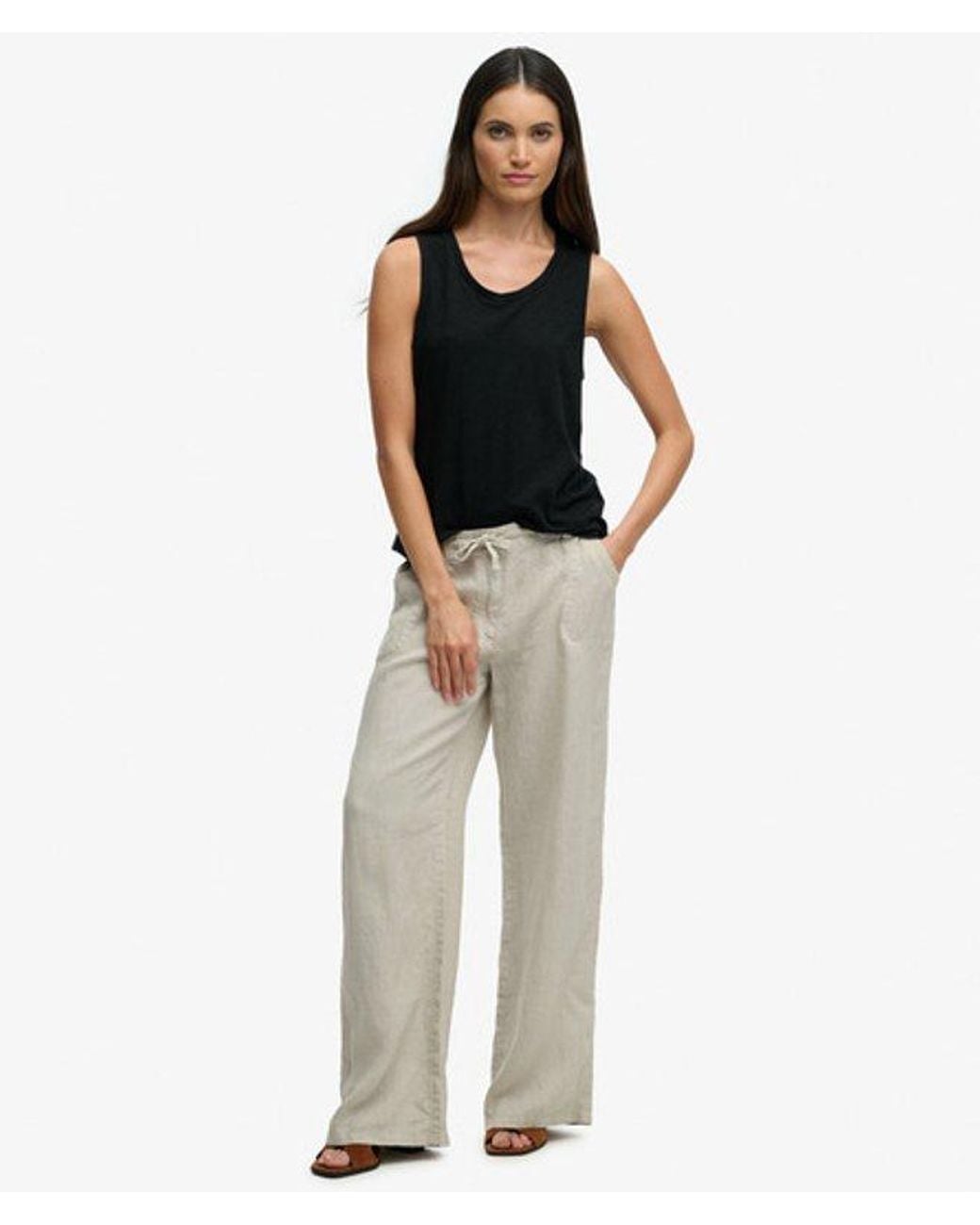 Superdry Natural & Co Linen Low Rise Pants