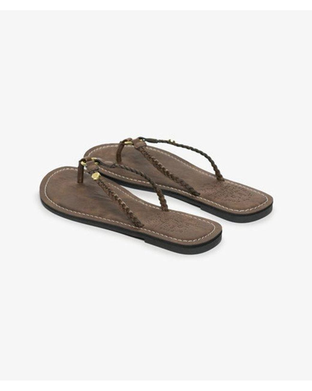 Femme Tongs Tressées En Simili Cuir Taille Superdry en coloris Brown