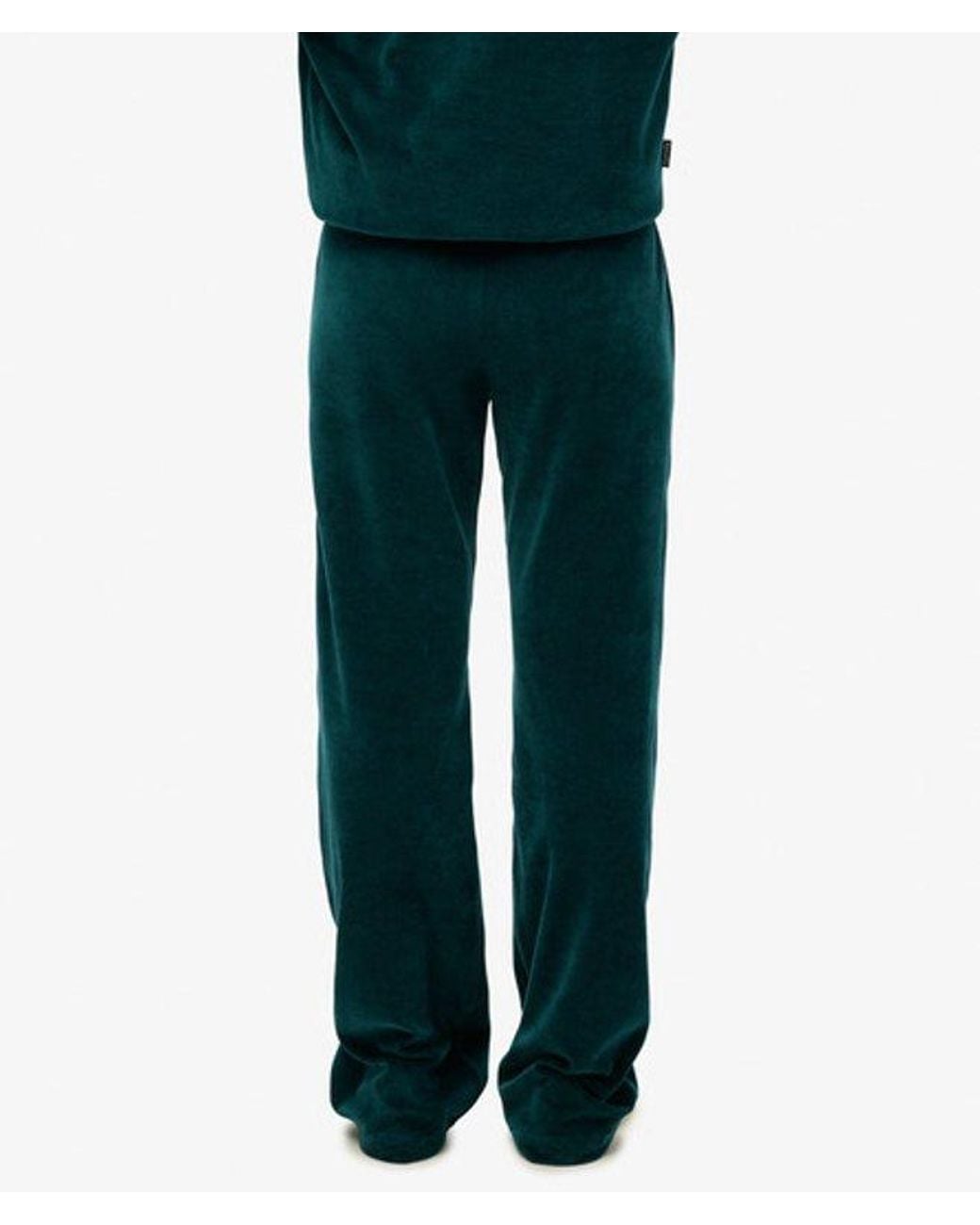 Superdry Green Velour Wide Leg Joggers