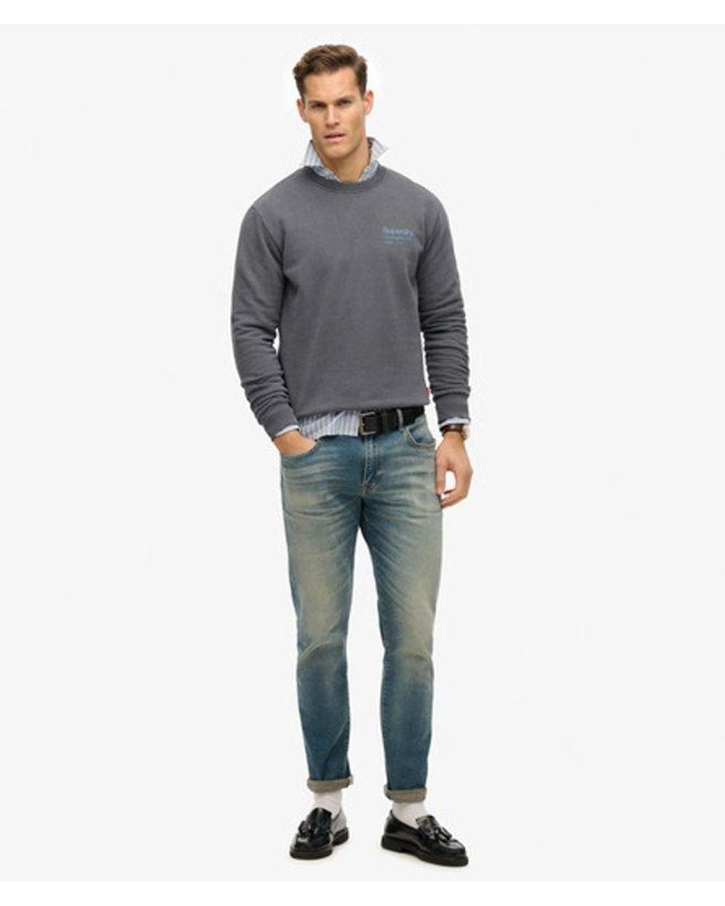 Superdry Gray & Co Core Logo City Crew Sweatshirt for men