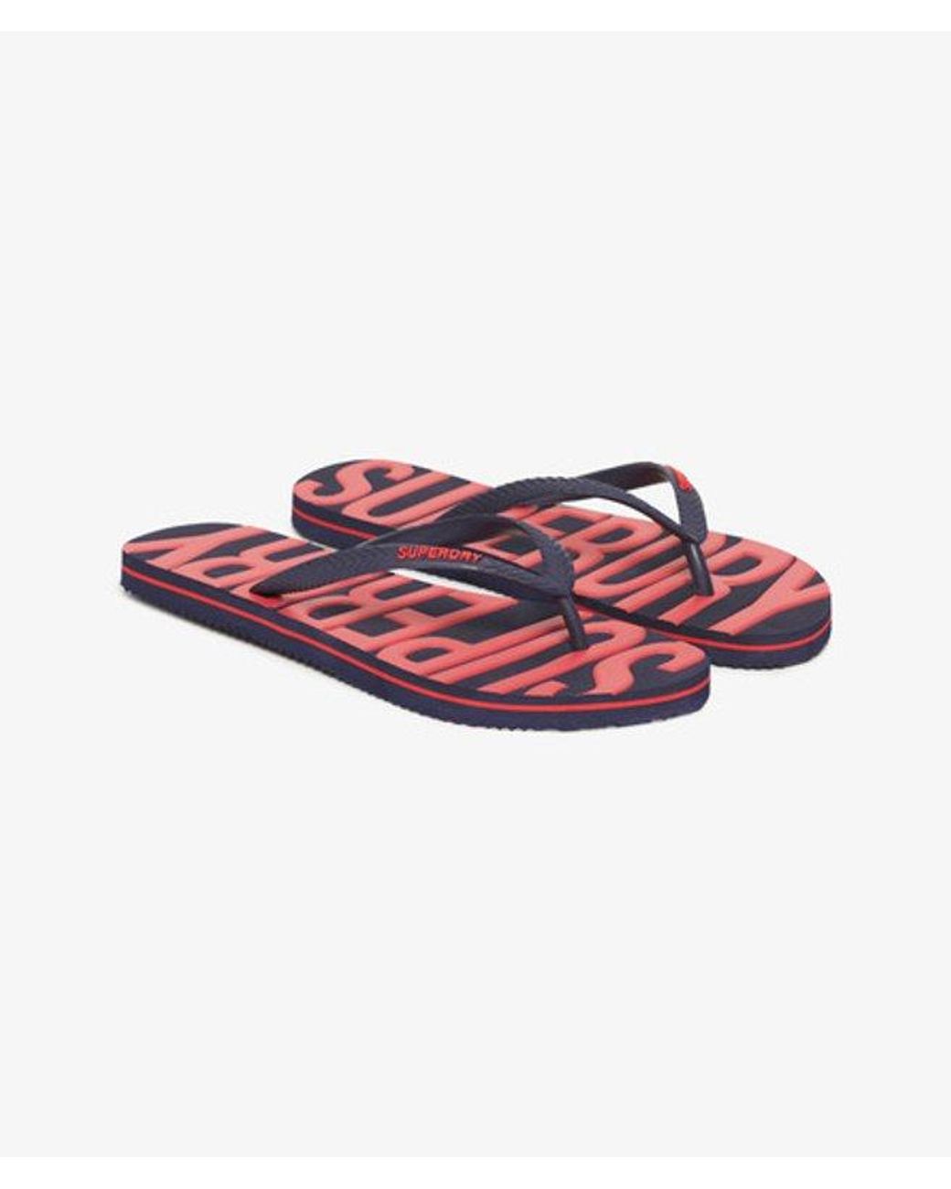 Superdry Red Vintage Flip Flops