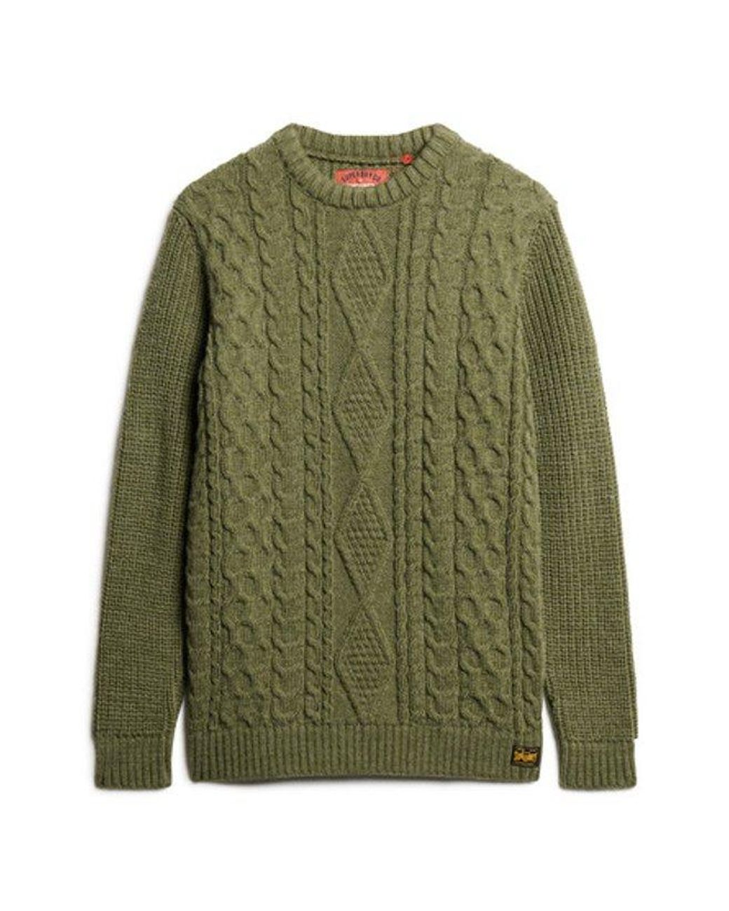 Superdry Green & Co Classic Cable Knit Jacob Jumper for men