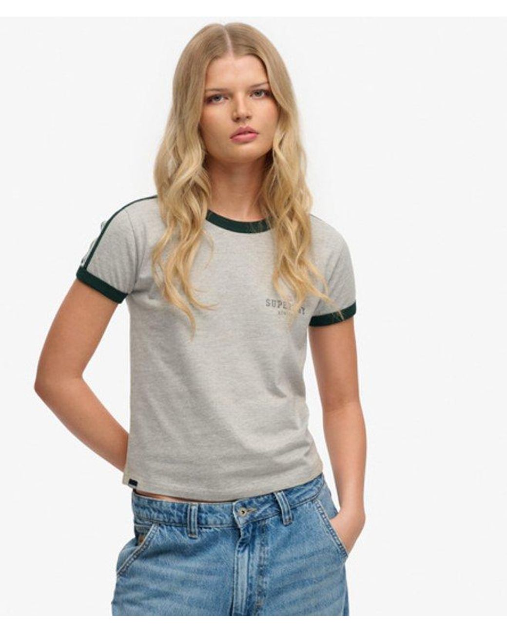 Superdry Gray & Co Athletic Essentials Graphic Ringer T-shirt