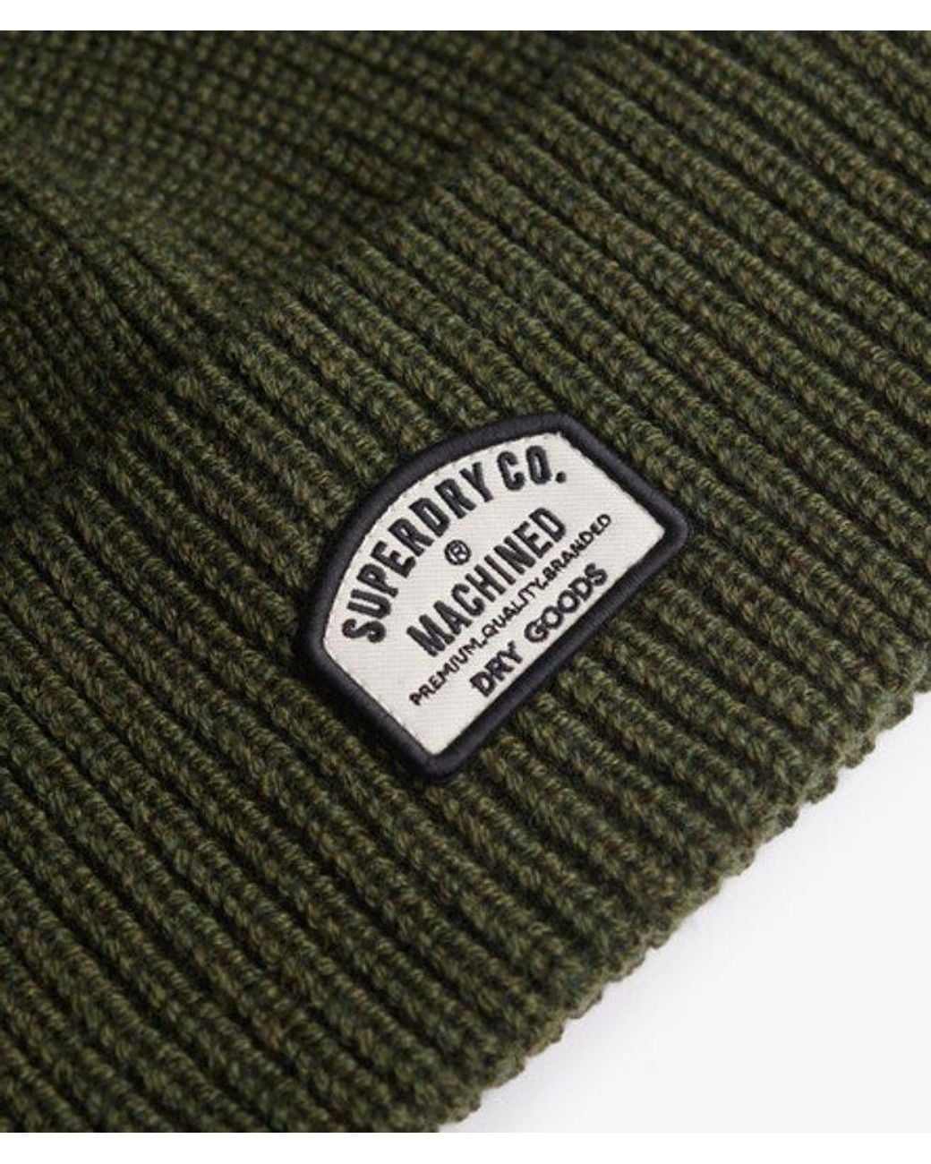 Superdry Green & Co Trucker Knitted Beanie Hat for men