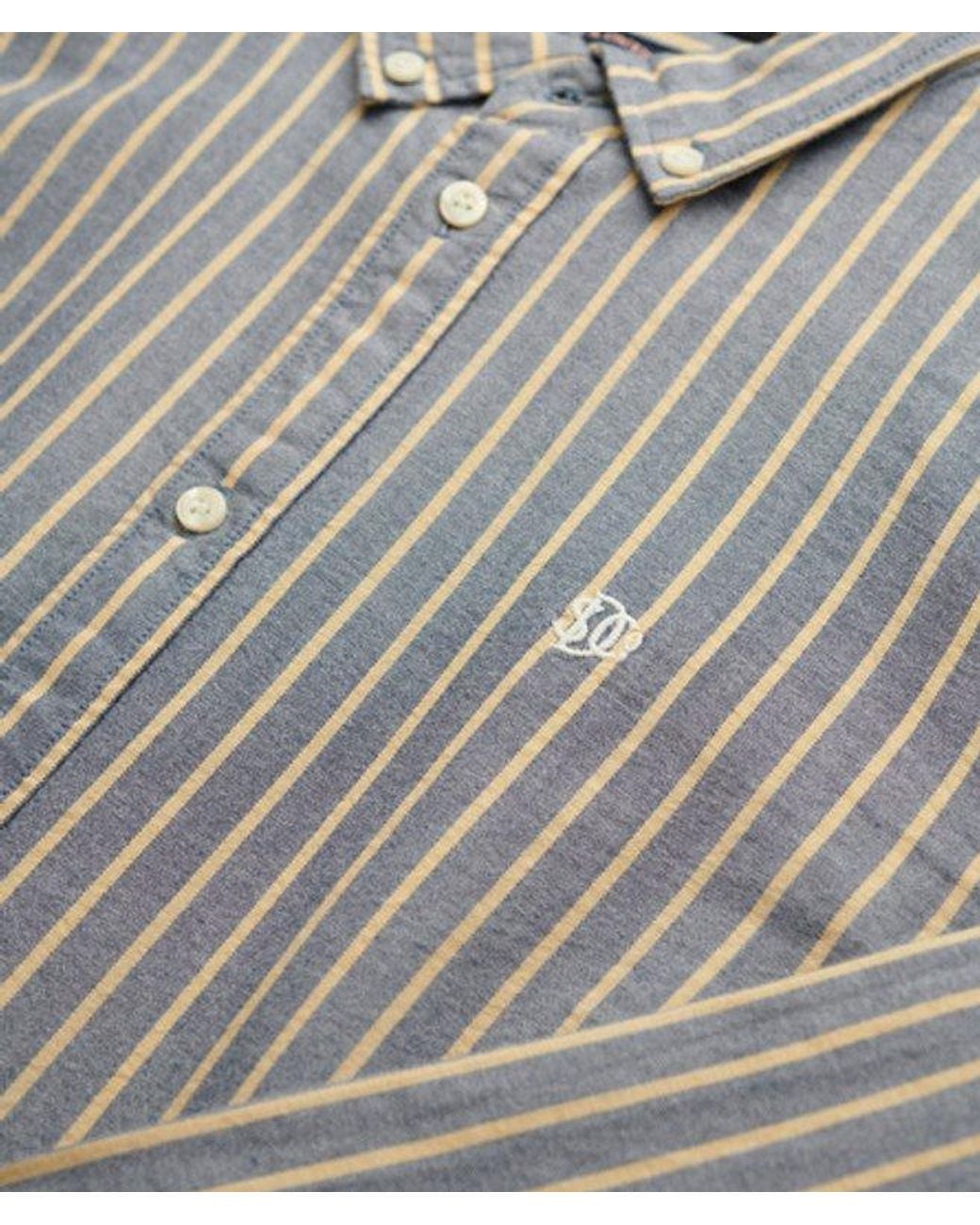 Superdry Gray & Co Slim Oxford Button Down Long Sleeve Shirt