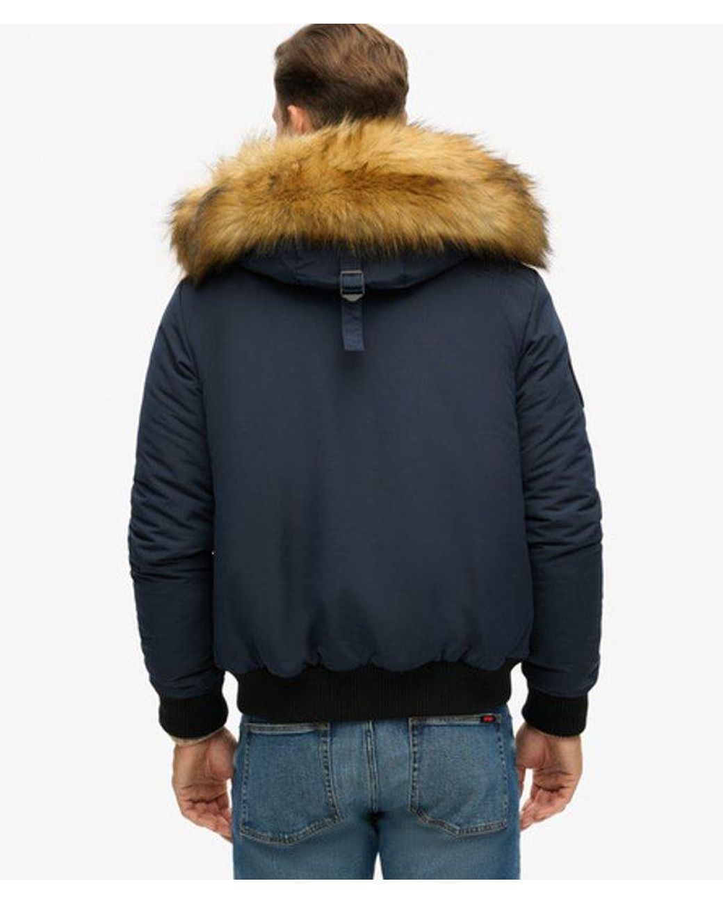 Superdry Blue & Co Everest Hooded Puffer Bomber Jacket for men