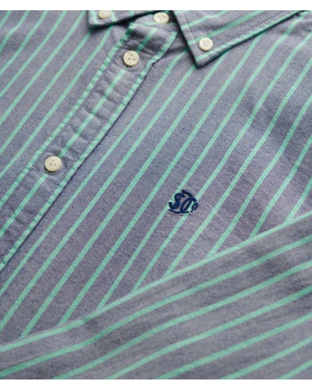 Superdry Blue & Co Slim Oxford Button Down Long Sleeve Shirt