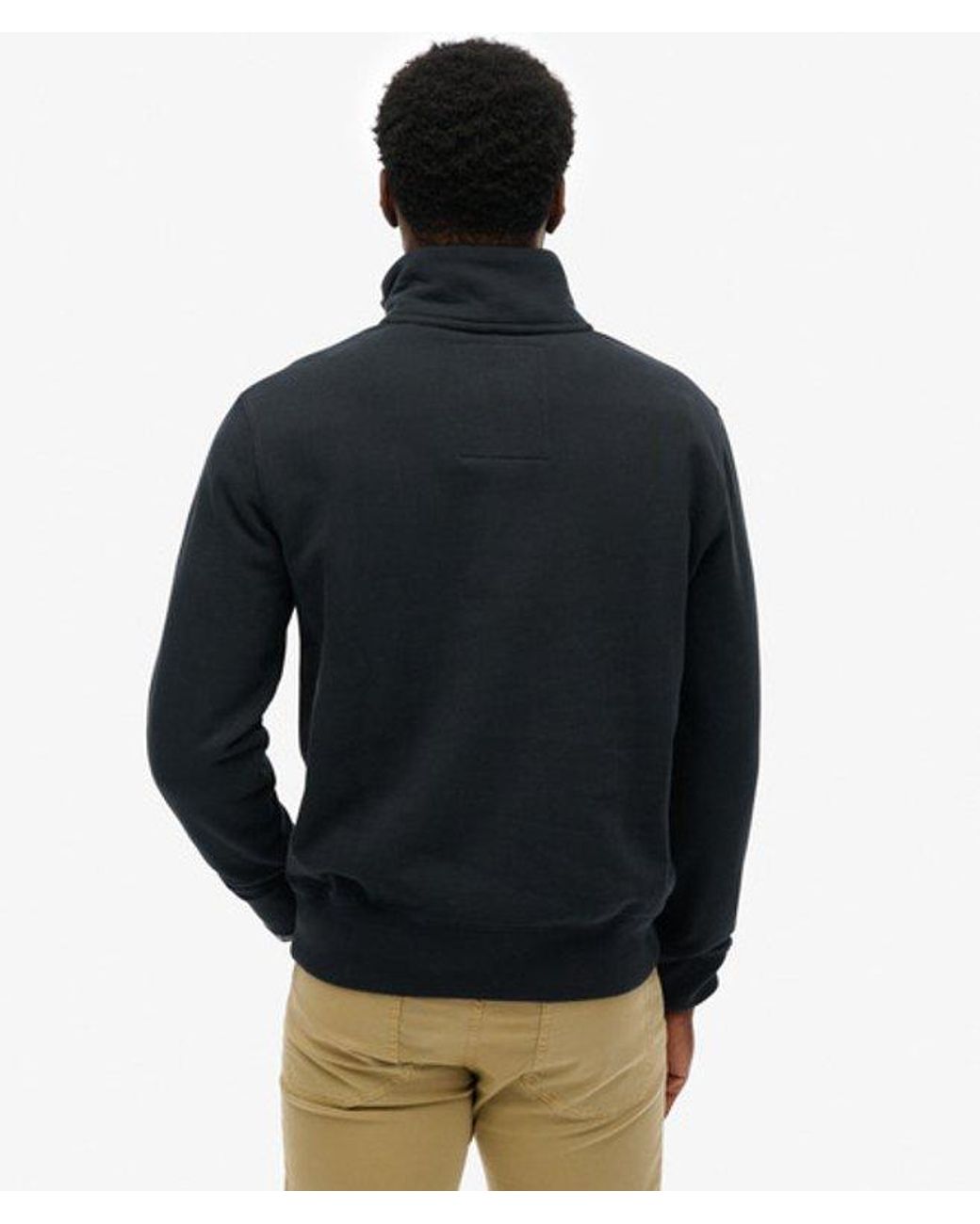 Superdry Black & Co Essential Logo Half Zip Sweatshirt for men