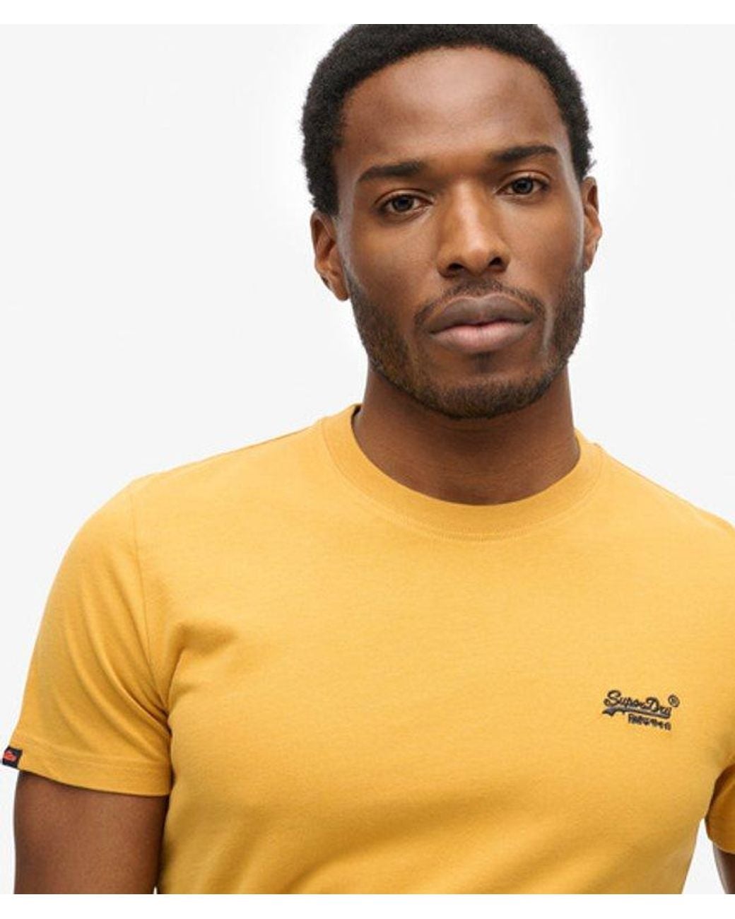 Superdry Orange Organic Cotton Essential Logo T-Shirt for men