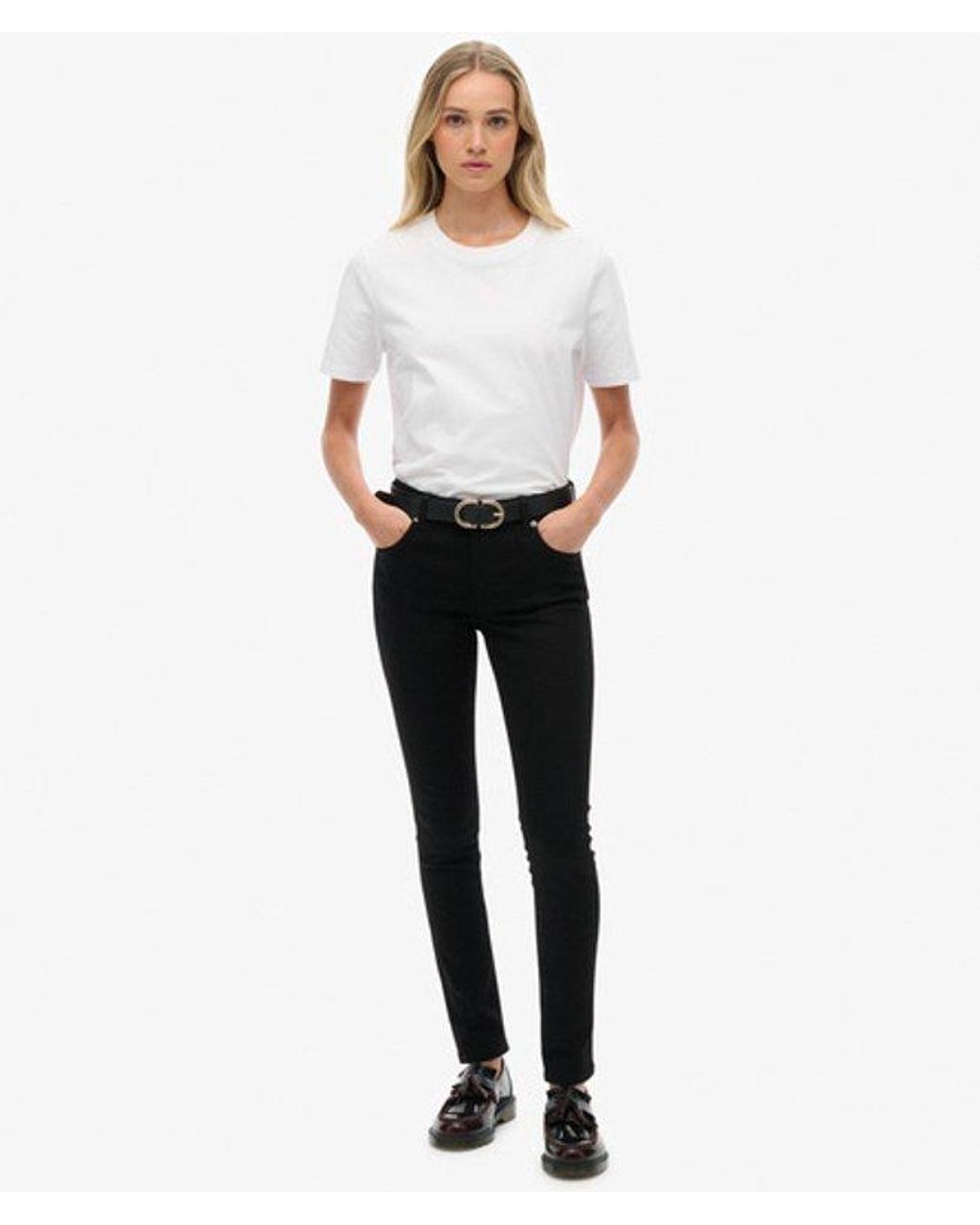 Superdry White & Co Organic Cotton Mid Rise Skinny Jeans